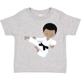 inktastic African American Boy, Karate Boy, Kata, Black Belt Toddler T-Shirt 2T 0060 Heather Grey 461f1
