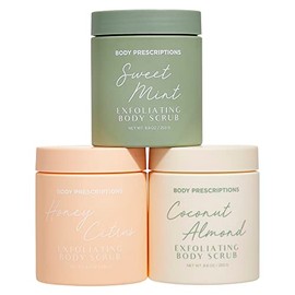 Body Prescriptions- Exfoliante corporal exfoliante limpiador corporal para una piel nutrida y ultra suave, miel, cítricos, coco y almendras           