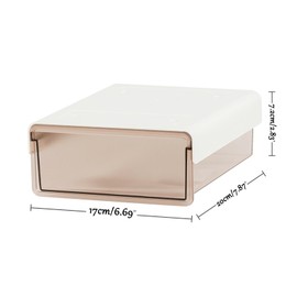 IOO6Z8SY Invisible Drawer Storage Box Under Desk Organiser for Office and Home, Space Saving Storage Space for Stationery and Accessories, Transparent Brown