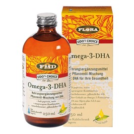 Omega-3-DHA, 250 ml, with algae extract, 100% vegetable, free from fish oil, for eyes and brain, suitable for vegetarians, vegans and pregnant women, cooled throughout