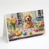 Caroline's Treasures DAC6822GCA7P Decorating Easter Golden Retriever Greeting Cards Pack
