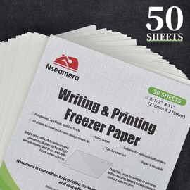 Nseamera Heavy Duty Freezer Paper Sheets for Quilting, Applique & Piecing - 8.5x11 Inches, 50 Sheets - Printable, Laser Cuttable Freezer Paper for Quilters