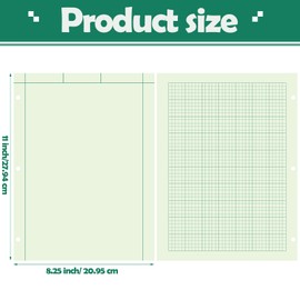 Seajan Seajan 5 Pcs Engineering Computation Pad Engineering Paper Notebook 8.5 x 11 Inches Engineer Graph Paper Notepad, 5 Squares Per Inch Evidence Computation Pad, 100 Sheets/Pack (Green)