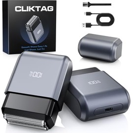 Mini Electric Foil Shaver for Men - Portable Travel Electric Razor for Face, IPX7 Waterproof, USB-C Rechargeable, LED Display, 3 Floating Blades, Wet/Dry for Travel & Home