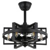18.5" Black Caged Ceiling Fan with Light, Reversible Motor, 6