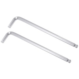 TOP-VIGOR 2Pcs 3/8" Ball End Hex Key Wrench, L Shaped Long Arm Allen Key for Household DIY, Professional Machine Repairing, CR-V
