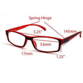 Colorviper Soft Matte Black w/ 2 Tone Reading Glasses Spring Hinge (MATTE BLACK RED, 3.00)