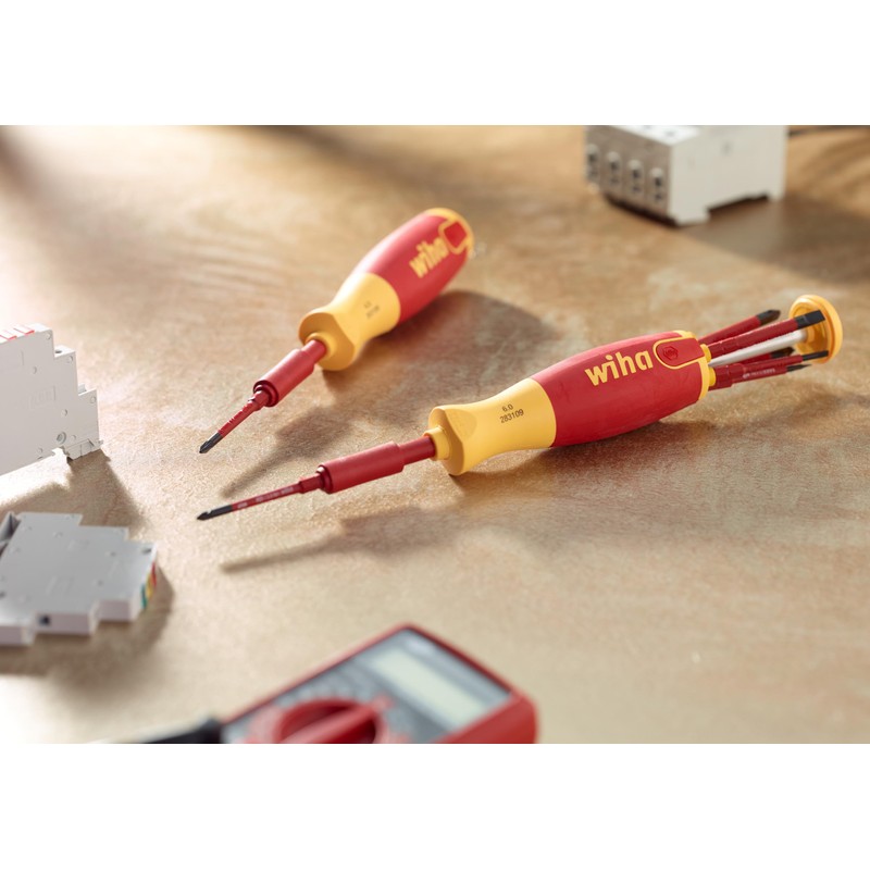 Wiha 28393 7 Piece Insulated SlimLine Ultra-Driver Blade Set Slotted,