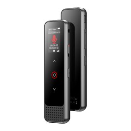 128GB Digital Voice Recorder with Playback, Small Voice Activated Recording Device for Lectures & Meetings, Bluetooth Noise Cancelling Audio Recorder Device (Black)