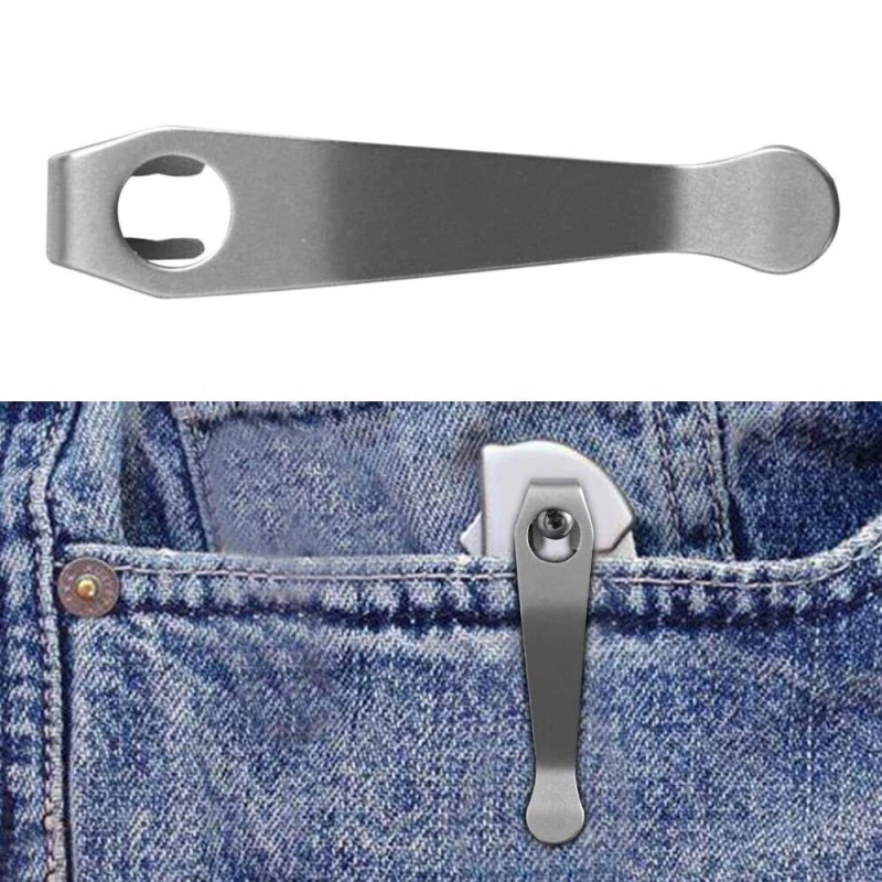 Unbranded 2PC Titanium Deep Carry Wire Clip Black Fits Spyderco