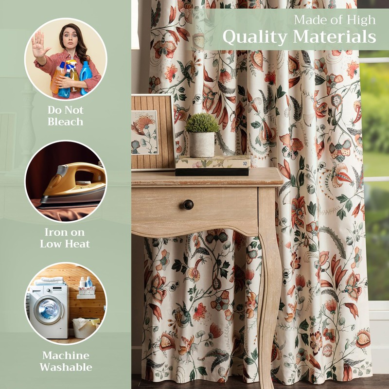 Maison d' Hermine Curtains for Living Room 100% Cotton 96