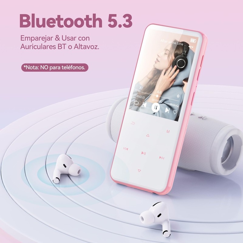 AGPTEK 64GB MP3 Player with Bluetooth, M3 2.4 inch Music