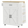 IRONCK Kitchen Island Table with Storage, Rolling Kitchen Cart with