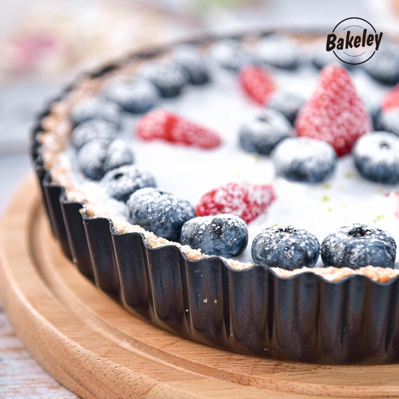 Bakeley Tart Pan Quiche Mold with Removable Bottom, 20 cm,