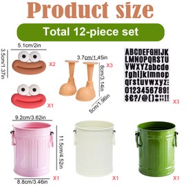 WUERKIYA Adorable & Fun Desk Accessories – Aesthetic Desk Caddy, Pen Holder, Desk Organizer, Pencil Holder & Case – Office Supplies or Makeup Organizer – Cute Iron Bucket Pencil Barrels