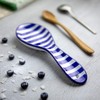 City to Cottage® Navy Blue Striped Handmade Hand Painted Ceramic