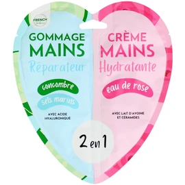 Feel Natural – Duo Peeling – Feuchtigkeitscreme für die Hände – Peeling – Reiniger – reinigt – intensive Pflege für die Haut – Gurke und Meersalz – 300 g