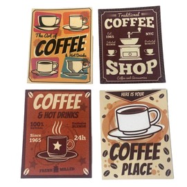 Melody Jane Dollhouse Set of 4 Posters Coffee Shop Miniature Café Diner Accessories 1:12