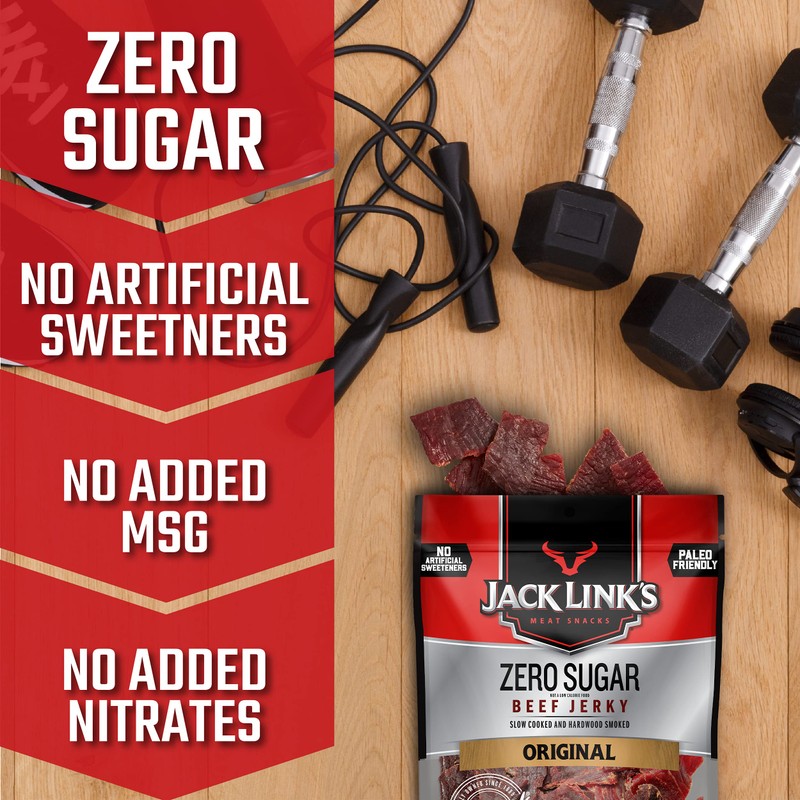 Jack Link's Beef Jerky, Original, Zero Sugar - Flavorful Meat