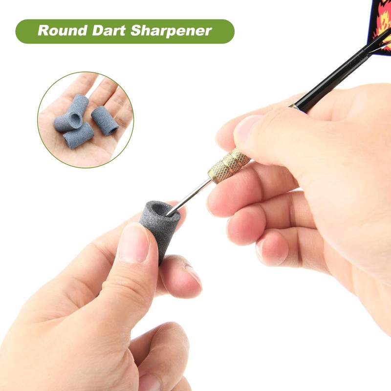 YGCQFH 6 PCS Dart Sharpener, 3 Round Dart Sharpening Sand