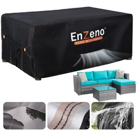 Enzeno Patio Furniture Set Cover Outdoor,Sectional Sofa Set Cover 150x90cm, Rectangular/Square Table Cover, Rattan Patio Furniture Covers Waterproof, 420D Oxford Fabric Outdoor Windproof