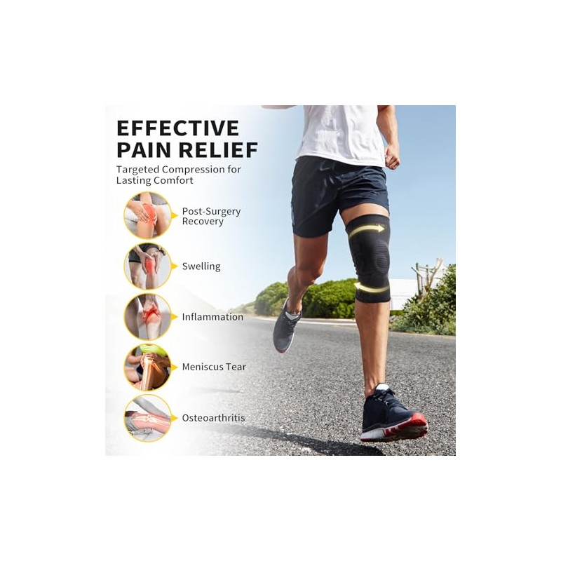 CAMBIVO Knee Brace with Patella Gel Pad & Side Stabilizers