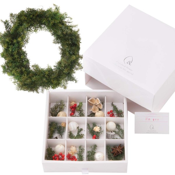 FUN Christmas Wreath Handmade Kit Handmade Preserved Flowers Stylish Cute Decorlet Shine (For you Card)