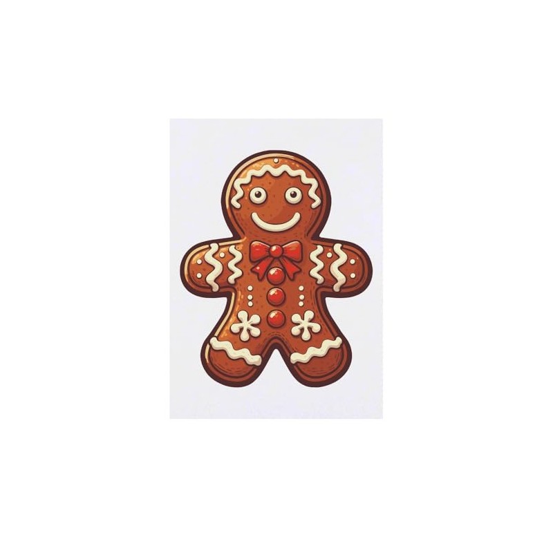 'Gingerbread Man With Bow Tie' Temporary Tattoo - Water Resistant,