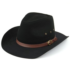Mens Wide Brim Cowboy Hat Black 58 59 Cms A242B