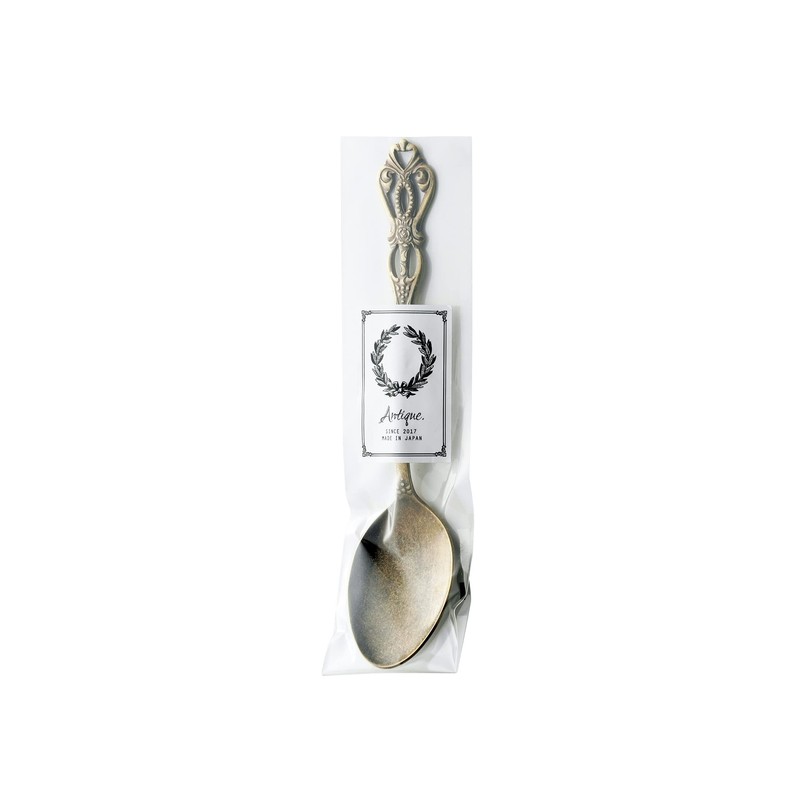 Takakuwa Metal Rune Coffee Spoon, Antique Gold, Size: Approx. W12.2