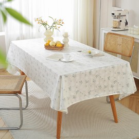 ANAZOZ Washable Tablecloth, Outdoor Garden Tablecloth, 140 x 180 cm, Polyester, Flowers with Lotus Effect