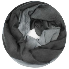Gloop Women's Scarf Lightweight Long Scarf Loop Tube Scarf Various Colours, Grey-dark grey