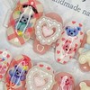 Teddy bear handmade nail tips - Coffin Egg / 테디