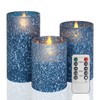 COVEGE Blue Candles Battery Operated for Home Decor, Flickering Flameless