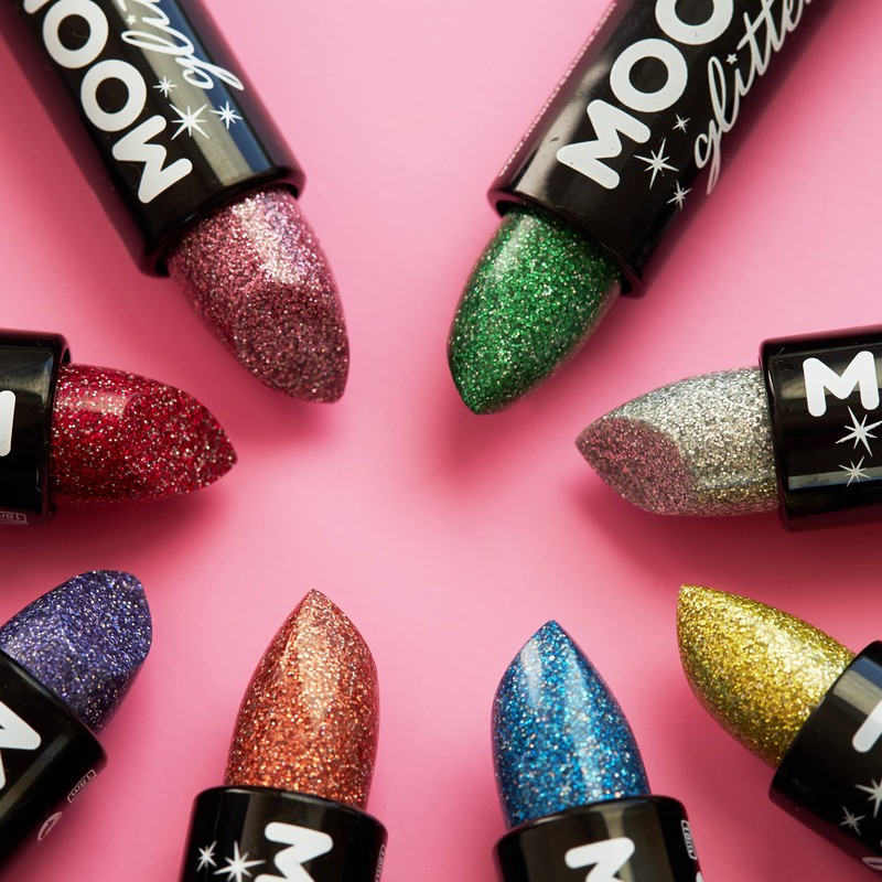 Moon Glitter Holographic Glitter Lipstick, 5 g, Rose Gold