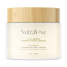 NutraVive® Crema Crepey para la piel de cuerpo completo - PhytoRetinol PRO™, Matrixyl 3000®, colágeno, ceramidas, escualano, niacinamida y péptido de cobre - Hidratante reafirmante diario para piel
