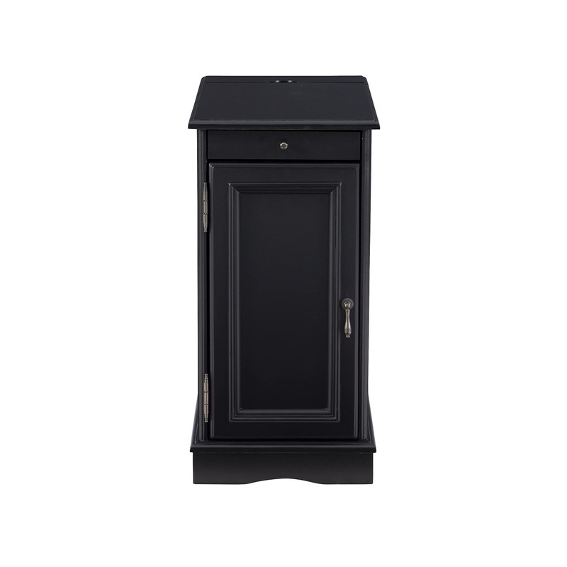 Powell Furniture Butler Black Accent Table with USB Charging Station