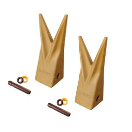 Quality Aftermarket 2 - Cat J300 Style Twin Tiger Bucket Rock Teeth- 1U-3302WTL, 135-9308, 101-0708