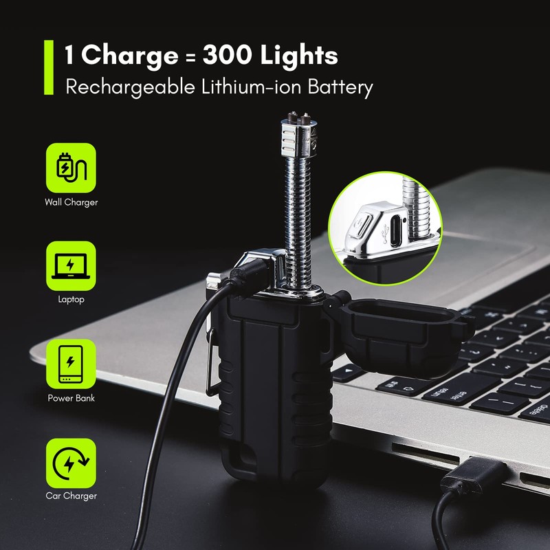 Extremus Blaze 360 Rechargeable Electric Lighters, Dual Arc Lighter, Windproof