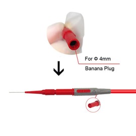 zalati Test Puncture Probe 5pcs 0.7mm Puncture Head Multimeter Probes Copper for 4mm Banana Test Leads Automotive Telecommunications Industrial Socket - 4pcs Red & 4pcs Black
