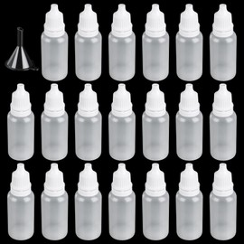 AKOLAFE 100PCS Plastic Dropper Bottles 15ml Paint Dropper Bottles, Dropping Bottles Small Eye Drop Bottles Empty Squeezable Eye Liquid Dropper with Screw Caps for Essential Oils, Paint