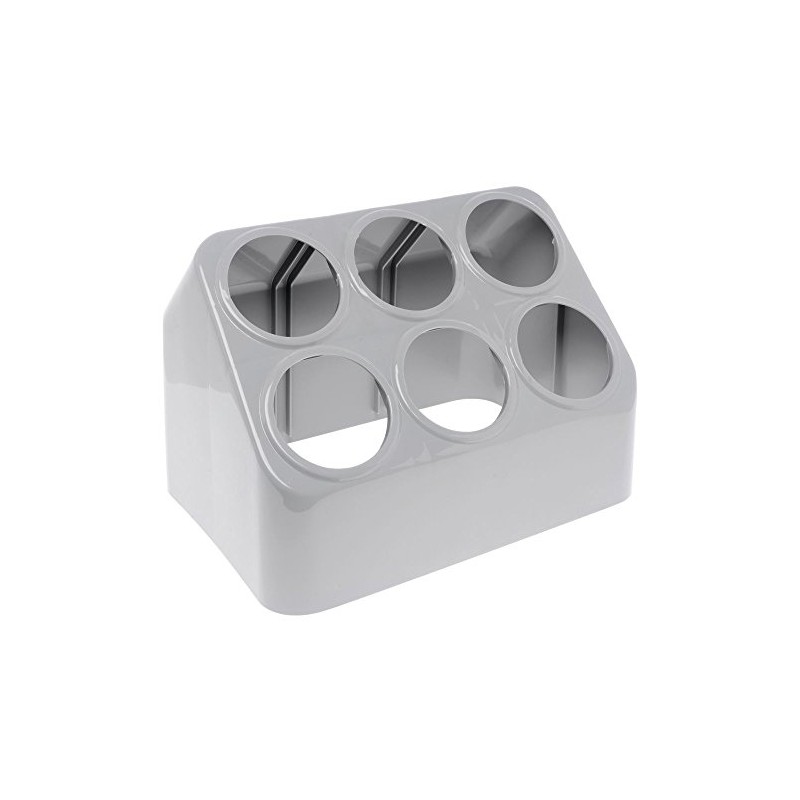Vollrath Gray Silv-A-Tainer 6-Hole Plastic Silverware Container
