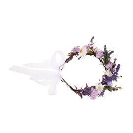 HONMEET Bridal Hair Vine Floral Crown Headband Lightweight Wedding Headpiece with Faux Daisy Flowers for Bridesmaids Photoshoot Party Accessory