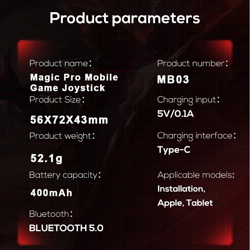 for Android-iOS phone Durable Mobile Game Joystick with Shadow button