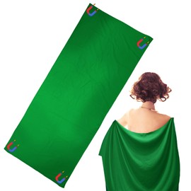 lasuroa Magnetic Beach Towel, 75x29.5in Quick-Dry & Sand-Resistant Outdoor Beach Bath Swimming Towel for with Magnetic Magnet Clips for Pool Yoga Hiking Camping & Travel (Green)