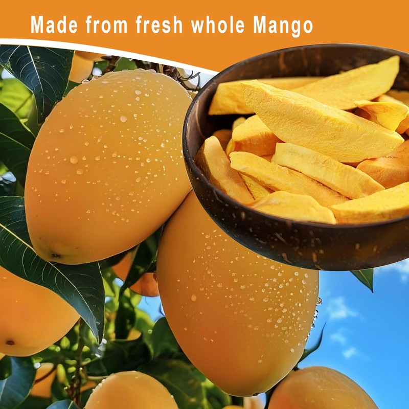 Freeze Dried Mango, Freeze Dried Fruit,3.8 oz/110g Natural Dried Mango,No