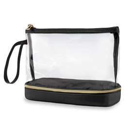 Aucuu Cosmetic Bag, Toiletry Bags, Transparent, Large Toiletry Bag, Travel Wash Bags with Carry Handle, Cosmetic Bag, Transparent, Makeup Bag, Dry and Wet Separation, Portable Culture Wash Bag, #1