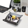 Cute Pug Dog Print Leather Vanity Tray Desktop Storage Organizer