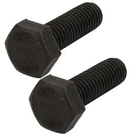 Sourcingmap 8.8 Grade M10x30mm Full Threaded Left Hand Thread Hex Head Bolt Black 2pcs