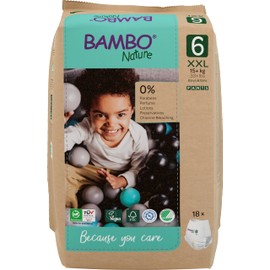 Bambo Nature Premium Training Pants, Pull Ups, Eco-Labelled Potty Training Pants, Training Nappy Pants, Secure & Comfortable, Discreet Pants for Active Day & Comfy Night's Sleep - Size 6 / XXL, 18PK